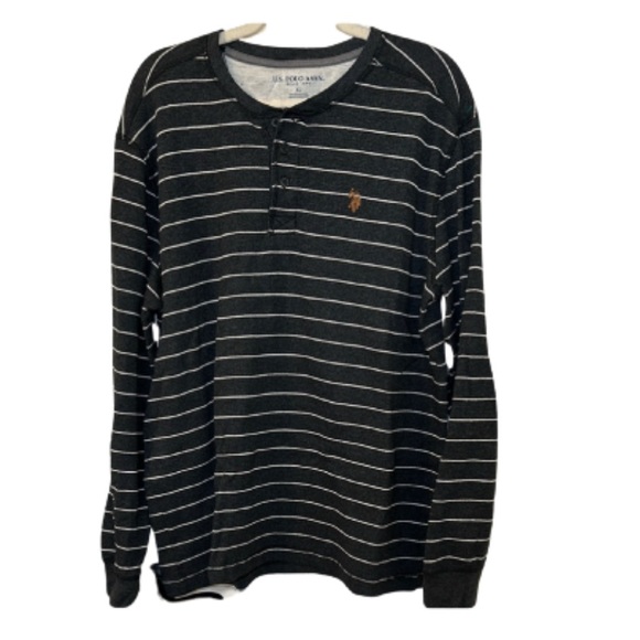 U.S. Polo Assn. Other - U.S. Polo Assn. Charcoal Long Sleeve Striped Tee
